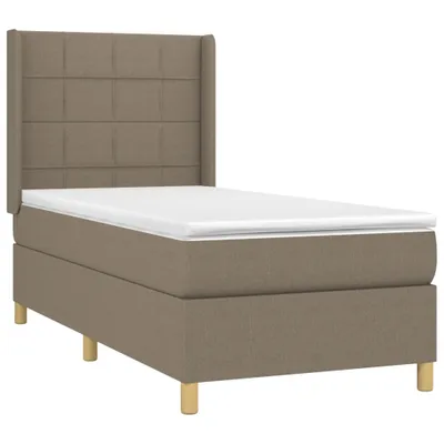 Produktbild von Boxspringbett mit Matratze Taupe 100x200 cm Stoff