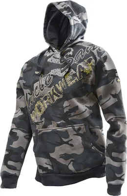Produktbild von Uncle Sam Herren Sweathoody mit Frontprint - Kapuzenpullover mit Kängurutasche in Oliv Camouflage-Schwarz Größe L