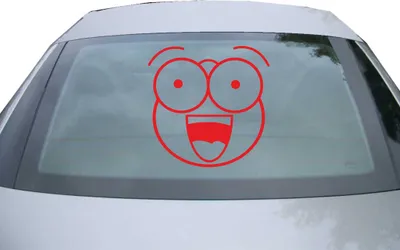 Produktbild von Indigos UG - Aufkleber Heckscheibe & Motorklappe DE6036 - rot - 600x599 mm - Smile emotion - Auto Scheiben Fenster Heckklappe Tuning Racing JDM - Die cut