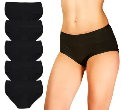 Produktbild von Alkato Damen Maxi Slip mit Alloverdruck 5er und 10er Pack, Farbe: 1671S-LO Taillenslip / Schwarz, Größe: 5XL