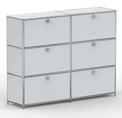 Produktbild von Hochschrank, 6 Schubladen, Schloss, Breite 152 cm, Lichtgrau