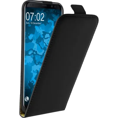 Produktbild von PhoneNatic Kunst-Lederhülle kompatibel mit Samsung Galaxy S8 - Flip-Case schwarz