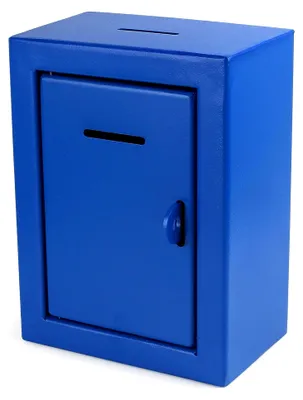 Produktbild von Metall-Spendenbox für Wohltätigkeitsorganisationen, aus Stahl, für Wahlurnen, Büro, Vorschlagsbox, sichere Box mit Schlitz vorne und oben, einfache Wandmontage mit vorgebohrten Löchern, 21,6 x