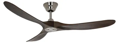 Zdjęcie produktu dla Energooszczędny wentylator sufitowy z pilotem Eco Genuino chrom szczotkowany / orzech 152 cm