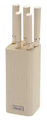 Image de Ferveo Yadis ensemble de couteaux de cuisine 6 pièces en acier inoxydable beige
