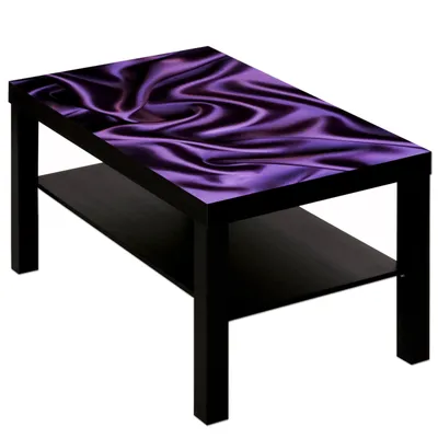 Produktbild von Couchtisch Tisch mit Motiv Bild Muster Seide Stoff in lila : Schwarz