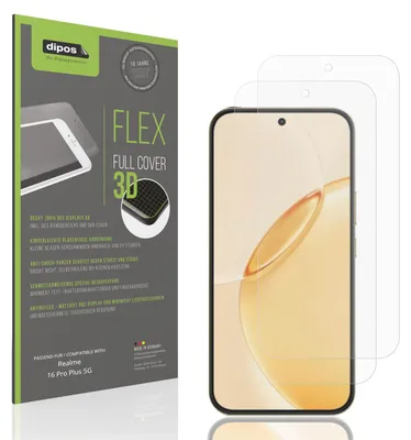 Produktbild von 2x Full Cover Schutzfolie matt für Realme 16 Pro Plus 5G Panzerfolie Anti-Shock