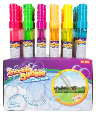 Imagen del producto de Incredibubble, espada de burbujas, 148 ml, paquete de 24 unidades.