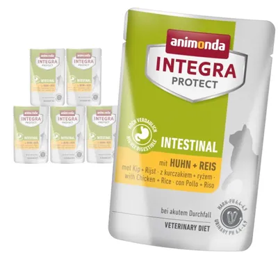 Produktbild von Animonda Integra Protect Darmschutz 6x85g Nassfutter für Katzen bei Durchfall, Huhn mit Reis