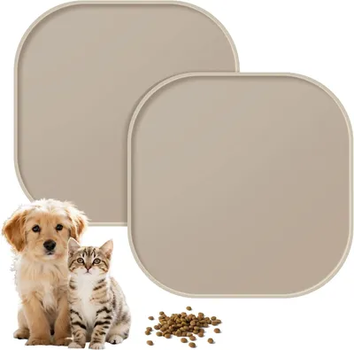 Produktbild von Fressnapfunterlage 26 x 26 cm, 2-teilig, wasserdicht, Silikon, für Hunde