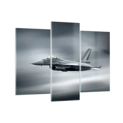 Produktbild von Bilder auf glas - Flugzeug Himmel Flug - 130x100cm - Glasbilder - Wandbilder - Kunstdruck - zum Aufhängen bereit - Wanddekoration aus Glas - Glas Bilder - Wandbild auf Glas - 3 Teile - GCB130x100-3415