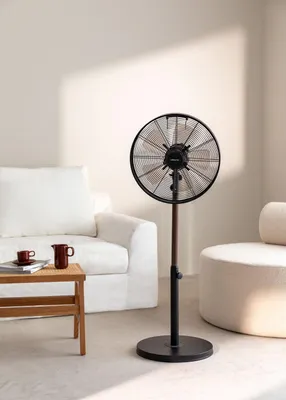 Produktbild von AIR STAND WOOD - Retro Standventilator mit Oszillation 50W