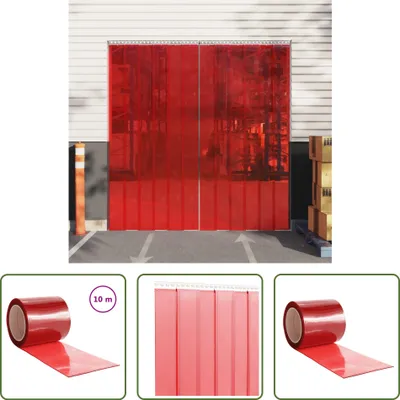 Produktbild von The Living Store Türvorhang Rot 200x1,6 mm 10 m PVC