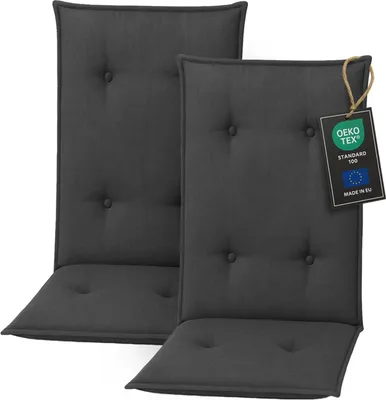 Obrázek produktu pro Pillows24 Polštář pro venkovní židle -120x50x8 cm / Grafitová / Prošívané - Polštář, sedák na židli, sedák na zahradní nábytek, zahradní židle