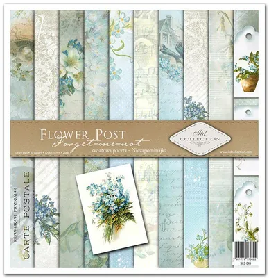 Zdjęcie produktu dla Zestaw papierów do scrapbookingu 30x30 - Itd Collection - Flower Post - Forget me not