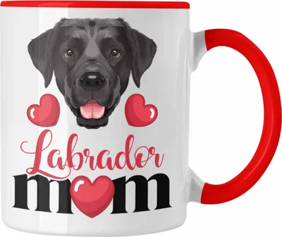 Produktbild von Trendation - Labrador Besitzer Mom Mama Tasse Geschenk Lustiger Spruch Geschenkidee Labrador Besitzerin (Rot)