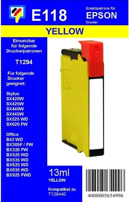 Produktbild von T1294 - yellow - Dr. Inkjet Ersatzdruckerpatrone mit 13 ml Inhalt