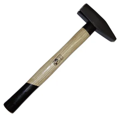 Produktbild von Schlosserhammer mit Metall-Stielschutz und stabilem Holzstiel, Kopfgewicht 800 g