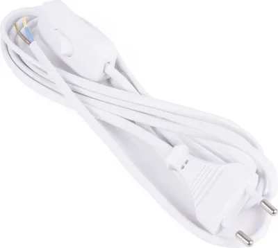 Produktbild von Kabel Stromkabel Verlängerungskabel 2m offenes Kabelende mit Schalter Kippschalter Handschalter Weiß