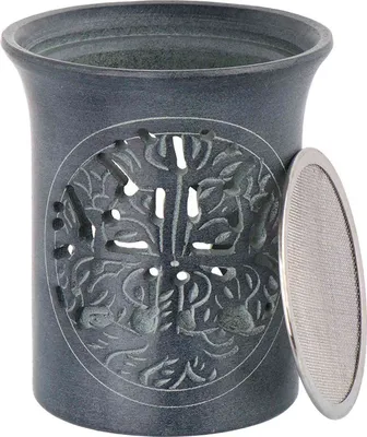 Produktbild von Räucherstövchen 7,6x7,6cm Speckstein – Lebensbaum, kompakt & handgeschnitzt