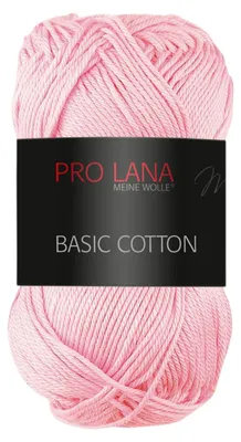 Produktbild von Pro Lana BASIC Baumwolle Baumwollgarn 50 g ideal für Kleidung, Spielzeug, Accessoires 125 m Farbe 033 - babyrosa