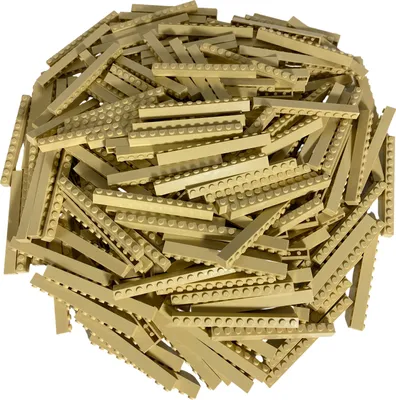 A pile of tan LEGO bricks.