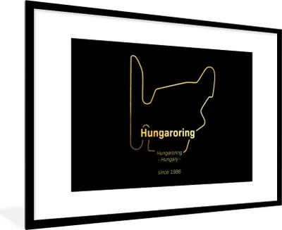 Produktbild von MuchoWow® Gerahmtes Poster Hungaroring - F1 - Rennstrecke 90x60 cm - Poster mit Schwarzem Bilderrahmen Wandposter Rahmen Foto Bilder - Wanddekoration - Fotos
