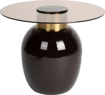 Produktbild von Housecraft Living a Beistelltisch 50x50 cm Glas/ Metall Beige/ Schwarz