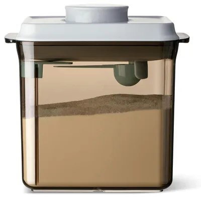 Imagen del producto de Dispensador hermético de leche en polvo, 1700 ml, color marrón, recipiente de almacenamiento para la cocina