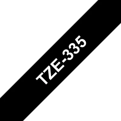 Zdjęcie produktu dla Brother P-Touch Taśma Biała Na Czarnym 12Mm, Tze-335