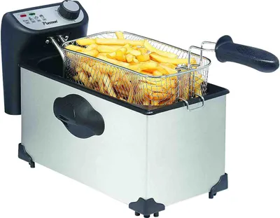 Image de Bestron AF351 Friteuse avec Coolzone - Acier inoxydable brossé, 3,5 litres