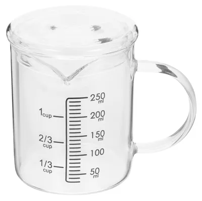 Glas-Messbecher 250 ml mit Skala und Deckel