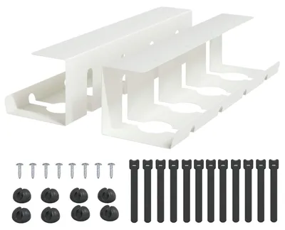 Produktbild von vidaXL Unter dem Schreibtisch Kabelmanagement Tray 2 Stk. Weiß