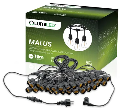 Produktbild von Gartengirlande Außen MALUS Lichterkette 15m 30x E27 LUMILED