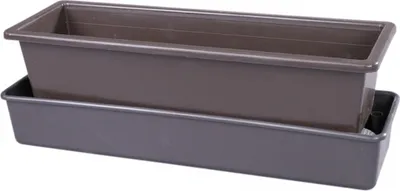 Obrázok produktu pre Nohel Záhradná truhlica LEBIŠ samozavlažovacia s knôtmi plastová Farba: Farba: hnedá, šírka: 50 cm