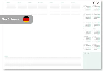 Produktbild von Wochenplaner Unterlage 2026 aus Papier, zum Abreißen