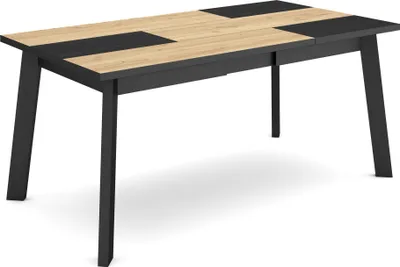 Immagine prodotto di ODIN Tavolo da Pranzo, 167x90x75cm, Per 8 persone, Gambe in legno, Rovere e Nero