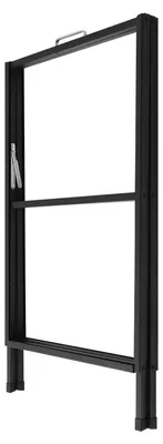 Image de Support pour affiches - Présentoir à affiches double face, format 60x90 cm - Lot de 4 - Cadre en métal en fer - Capacité de charge jusqu'à 70 kg - Avec poignée - Noir