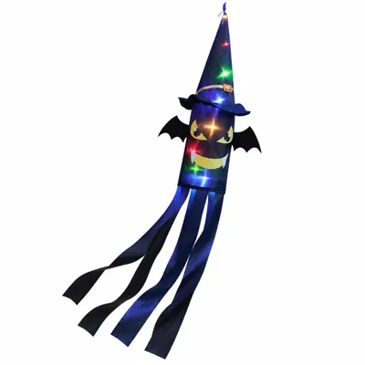 Obrázok produktu pre 1x Halloween dekorácie závesné svetlo ducha, LED Halloween dekorácie netopier ducha závesné svetlo na batérie pre párty bar terasy trávniky záhrady dvory strašidelné domy výzdoba dvora