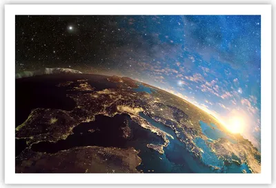 Produktbild von Poster - Poster ohne Rahmen - Kosmos Erde - 91,5x61 cm - Wand Bild - Wanddeko - Wandbilder - Kunstposter - Wandposter - Bilder - Kunstdruck - Wanddekoration - Wandbild - P2XAA91x61-3809