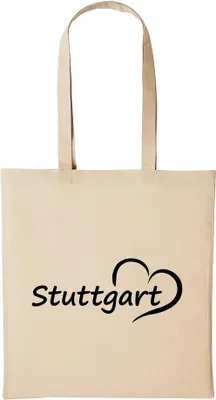 Produktbild von Huuraa Baumwollbeutel Stuttgart Geschenk Einkaufstasche Natural 10 Liter Baumwolle Stuttgart Accessoire