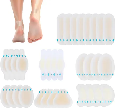 Produktbild von Blasenpflaster 32 Stück, Hydrocolloid, Wasserdicht, Für Zehennägel und Fersenblasen