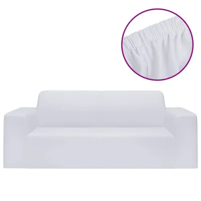 Immagine prodotto di vidaXL Copridivano stretch 2 posti in jersey di poliestere bianco