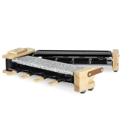 Zdjęcie produktu dla Raclette HKoeNIG WOD360, 8 Osób, Kamień do Pieczenia, Podstawa Obrotowa, Design Drewniany, 1400W