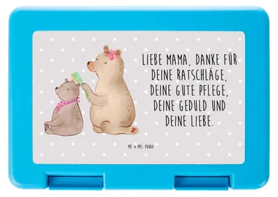 Produktbild von Mr. & Mrs. Panda Bentobox Bär Kind - Grau Pastell - Geschenk, Muttertag, Bento Box, Familie, Brot Aufbewahrungsbox, Mama, Brotzeitbox, Jausenbox, Vorbild, Bären, Lunchbox