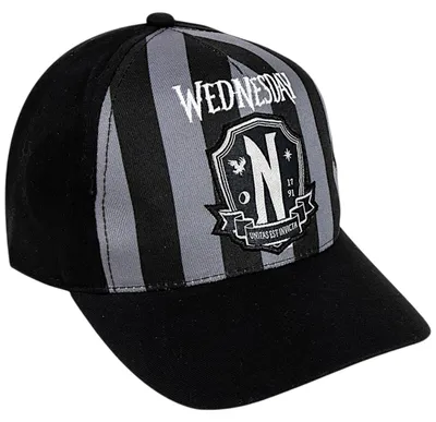 Produktbild von Cap Wednesday Nevermore gestreift Schwarz 55 cm