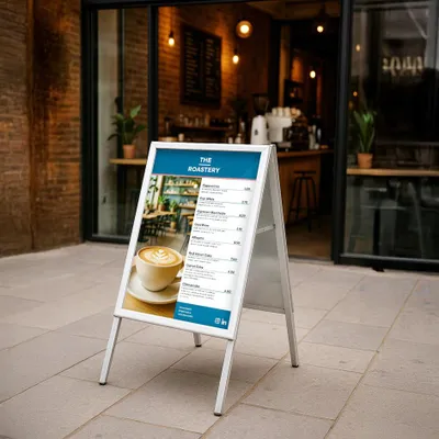 Produktbild von EUROPEL Kundenstopper ECONOMY OUTDOOR DIN A1 schwarz