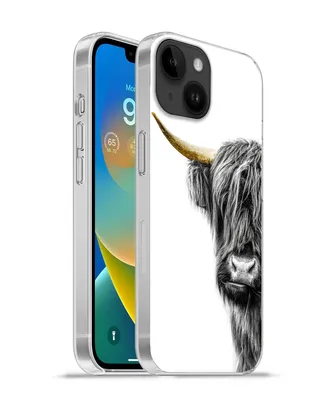 Produktbild von MuchoWow® Handyhülle Schutzhülle Hülle für Apple iPhone 14 - Softcase Schottischer Highlander - Tiere - Schwarz und Gold Silikon Softcase Handy Hülle - Mobiltelefonhülle
