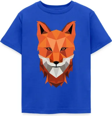 Produktbild von Spreadshirt Fuchs Polygon Low Poly Kinder T-Shirt, 122/128 (7-8 Jahre), Royalblau