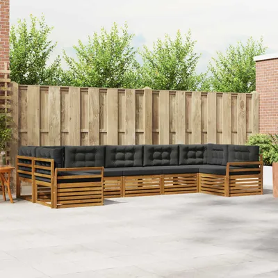 Produktbild von "Neues Produkt" Sofagarnituren - CLORIS - Terrassen-Sofa - 7 pcs - Natur und Anthrazit Massivholz Akazie - Modern Gartensofas V1590